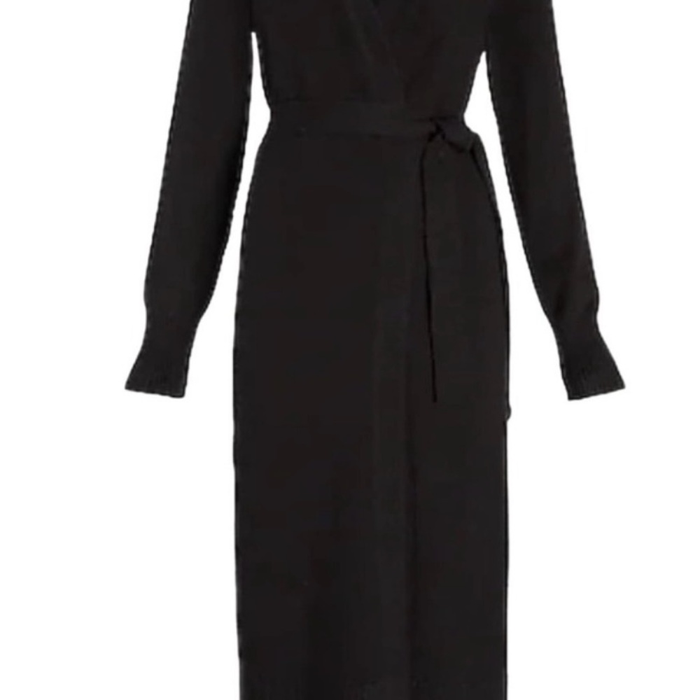 Express Elegant Black Long Sleeve Wrap Cardigan